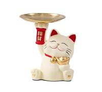 AMSLSIU Creative Cat Key Holder Functional Resin Sculpture Tray Chic Cat Figurine Unique Home Decoration Suitable For Various Activities Resin Storage Tray Lucky With Metal