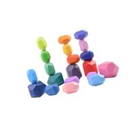 AMSLSIU Creative Wood Stones Building Blocks Balancing Stacking Game 20 Pieces B