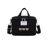 AMSLSIU Diaper Bag With Three-dimensional Structure Portable And Functional Linen Mother And Baby Bag Mother Baby, black