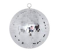 AMSLSIU Disco Mirror Ball Reflective Rotating Glass Round Lamps Dance Festival Stage Light Party Wedding Birthday Decorations, 25cm /Silver