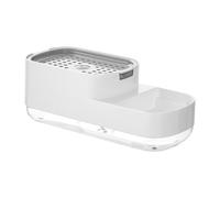 AMSLSIU Dish Soap Pump Dispenser Sponge Holder Space Saving Liquid Soap Dispenser Kitchen Must Have Very Convenient Easy To UseOne Handed Dispensing Lets Wash Dishes Faster.No, White, 23x10x8cm