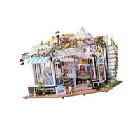 AMSLSIU DIY Miniature House Kits Wooden Pet Club Set Amazing Living Space With Tiny House Pet Shop Experience Dollhouse Miniature Kits For Adults Teen Crafts Tiny Shop With Furniture And LED DIY