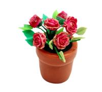 AMSLSIU Dollhouse Decor Accessory Exquisite Dollhouse Miniature Accessories Capturing Attention In Miniature Scenes Miniatures 1/6 1/12 Scale Accessories , red flowers , 3x3.5cm