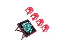 AMSLSIU Dollhouse Game Accessories Miniature Scene Creating Enchanting Moments Through Play 1/12 Miniature Mahjong Set For Any Dollhouse Setting Or Landscape Model Scene, Green, 4 chair