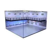 AMSLSIU Double Layer Parking Lot Collectibles Case With Built In LED For Stunning Car Model Exhibits But Also As Decoration Double Layer 1:64 Scale Parking Lot Collectibles, Landscape Brick