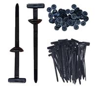 AMSLSIU Durable Bumper Retainer Clips Car Plastic Rivets Fasteners Reliable Self-Locking Ties Holder Nylon Cable Ties Nylon Universal Cable Tie for Car, 50Pack