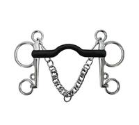 AMSLSIU Durable Horse Bit Stainless Steel Copper Mouth Snaffle With Silver Trims Western Harness Ch or Training Center Roller Chewing Sweet Bridle Show Sports
