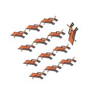 AMSLSIU Durable Plastic Sun Loungers for Beach 10-Piece Set with Elegant Landscape Layout Miniature Model, orange, black, 1:30