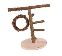 AMSLSIU Durable Wood Bird Stand Toy Offering Enjoyable Activity Center Perch Stand For Macaws Finches And Budgies Activity Center Cage Top Wood Tree Perch Standing