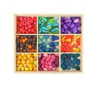 AMSLSIU Durable Wooden Sensory Bin Tools Set Creative Play With Kids Suitable For Repeated Loose Parts Play Materials For Kids Made Of Wood