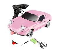 AMSLSIU Dynamic 4WD RC Car With LED Lights Remote Control Drift Tyre Car 1/18 Scale Playtime Gift For Boys Girls Remote Control RC Drift Tyre 1:18 Scale, pink, 23x11x10cm