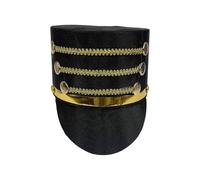AMSLSIU Dynamic Drum Major Master Hats Exciting Color Combinations Performance Enhancements During Lively Occasions Such As Parades Cosplay Show Photography Soldier Top Cap, black