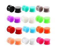 AMSLSIU Ear Expander Stretching Kits Include 12 Pairs Silicone Ear Plugs Soft Comfortable Options For Party Events Flexible Flesh Tunnels Plugs Flexible Tunnel Stretching