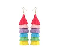 AMSLSIU Earrings Women Men Ethnic Style Ear Pendant Pride Accessories Tassel Earrings Dangle Colorful