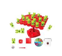 AMSLSIU Easy Installation Space Balance Tree Stacking Music Logical Thinking Ability TPR Double Interactive Battle Toy Attention, Red Frog