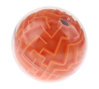 AMSLSIU Educational 3D Maze Ball for Magic Brain Game for Kids Fun and Challenging Transparent Sphere, Orange (Media Difficulty)