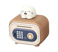 AMSLSIU Electronic Piggy Bank Toys With Advanced Security Applications Money Saving Solutions For Home Decor Electronic Bank Can Store Large Number Of Bills, brown cat, 19.7x14x23cm
