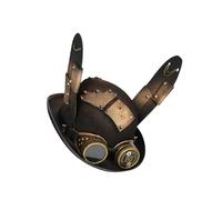 AMSLSIU Elegant Gothic Punk Top Hat with Gear Glasses Floral Steampunk Halloween Party Caps, Style B