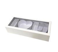 AMSLSIU Empty Cardboard Gift Box Love U Floral Packaging Fillable Gift Box Always Bringing Joy To Valentines Day Fillable Paper Chocolate Candy Packaging, white, 46x19.5x10cm