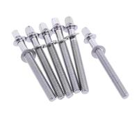AMSLSIU Essential Snare Drum Screws Drum Tight Set Pack Hardware Parts Suitable For Percussion Instrument DIY Bass Tension Rods With Washers Replacement, Silver, M5x50mm