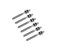 AMSLSIU Essential Snare Drum Screws Drum Tight Set Pack Hardware Parts Suitable For Percussion Instrument DIY Bass Tension Rods With Washers Replacement, Silver, M5x45mm