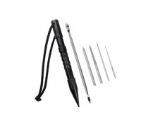 AMSLSIU Essential Tool Kit Paracord FID Set Stainless Steel Needles for Paracord Projects Sturdy and Durable Easy, 6 Pcs Black, 17cm