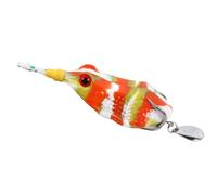 AMSLSIU Fishing Lures Soft Silicone Lifelike Modified Thunder Frog Bait Eye-catching Realistic Tackle Fish Fittings Outdoor, Orange Green