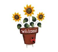 AMSLSIU Flower Pot Garden Stake Outdoor Décor Sturdy Yard Sign Welcome Decoration Garden Stake Flower Pot is Printed Word Welcome Yard Sign Outdoor Accessory Sturdy Practical
