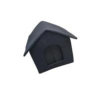 AMSLSIU for Weatherproof Small Dogs and Stray Cats Shelter, Black, S
