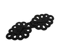 AMSLSIU Frog Button Closure Crafting Necessity Beautifully Designed Garments And Handmade Ethnic Inspired Wardrobes Chinese Knot Frog Button Chinese Knot, Black, 22x7.5cm