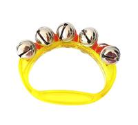 AMSLSIU Fun And Educational Hand Bells For Kids Of All Ages Plastic Jingle Rattle Sleigh Bells Baby Hand Jingle Bells Gift , Yellow