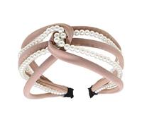AMSLSIU Hair Bands Pearl Twist Knot Headband Hairbands Wrap Multi-colored Narrow Headbands Women Girls Accessories Wedding, Pink