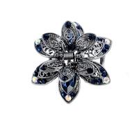 AMSLSIU Hair Claw Butterflies Alloy Vintage Fadeproof Clip Barrettes Eye Catching Metal Clamps Women Office Birthday Gift, Blue