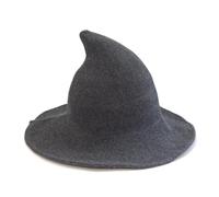 AMSLSIU Halloween Black Witch Accessories Pointed Hat Carnival For Decoration Cosplay Party Knit Halloween Party Felt Witch Hats, dark grey, M（56-58cm）