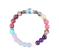 AMSLSIU Handmade Natural Stone Bracelet Adds Elegance To Outfit Mens And Womens Colored Ball Forlava Interval Bead Bracelet, L1033