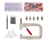 AMSLSIU Handmade Pearl Setting Machine Kits with Various Screws and Accessories for Creative Crafting Projects Pearl Setting Machine Kits Beads Nails Rivet Stud, #18