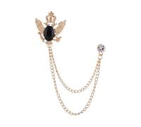 AMSLSIU Hanging Chains Brooches Pin Stylish Way To Elevate Men’s Wardrobe Adding Unique For All Attire Choices Shirt Tie Hat Scarf Dress Coat Brooch Fashion, Gold and Black, 3.5x3.2cm