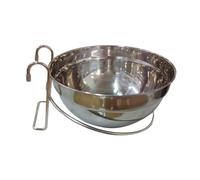 AMSLSIU Hanging Pet Dog Bowl Easy Cleaning Tray Non Slip Stainless Steel For Feeding Small Medium Sized Dogs Water Dispenser Is Suitable For Various Pets, Silver, Diameter 20CM