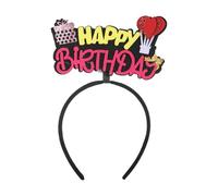 AMSLSIU Happy Birthday Headband Creative Decoration For Joyous Party Durable And Sturdy Birthday Crown Supplies Hat, Yellow Pink,1pc, 9.4 inch