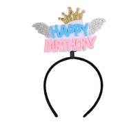 AMSLSIU Happy Birthday Headband Creative Decoration For Joyous Party Durable And Sturdy Birthday Crown Supplies Hat, Blue Pink,1pc, 9.6 inch