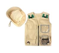 AMSLSIU Imaginative Explorer Kit Cargo Vest and Hat Backyard Costume for Boys and Girls