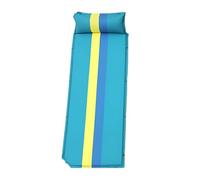 AMSLSIU Inflatable Mattress Outdoor Tent Mat Thick Nap Device Moisture Proof Single Person Pad Ultralight Hiking Trekking Cushion, Blue yellow