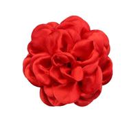 AMSLSIU Innovative Satin Flower Brooch Pin Handmade Cloth Rose Brooch Elegant Floral Accessory For Weddings Banquets Fashion Style Flower Hair Clip Hair Accessory Clothes, Red, 10cm