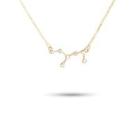 AMSLSIU Ins Twelve Zodiac Sign Friendship Necklace Rhinestone DIY Comfortable Exquisite with Display Card Charm Pendant, Virgo gold