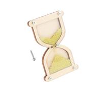 AMSLSIU Interactive Wooden Sandglass Busy Board Accessory Basic Skills for Toddler Toy, Yellow, 10 x 6.3cm