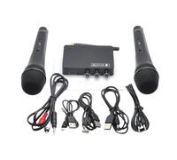 AMSLSIU K2 Wireless Mini Family Handheld Singing Machine Microphone Player USB Audio Sound Card PC Mixer for Broadcasting