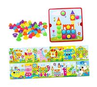 AMSLSIU Kids Activities Crafts Mosaic Pegboards Game Promoting Color Recognition And Artistic Skills In Early Development Mosaic Peg Boards Game Educational Toddlers Toys