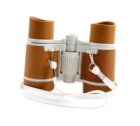 AMSLSIU Kids Binoculars Lightweight with 4x30 Magnifying Lens for Outdoor Fun Exploring Nature Different Perspective Compact Binoculars for Kids Pretend Bird Watching, Deep Coffee White, 8.8x11x4cm