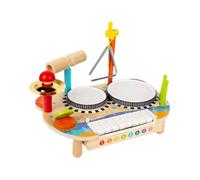 AMSLSIU Kids Drum Set Gifts For Children 3 To 6 Years Old Supporting Development Of Coordination With Music Toys Educational Musical Toy Preschool Music Kits Wooden Musical Toy Gongs Percussion