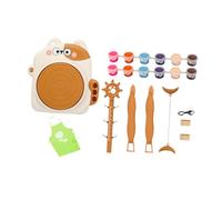 AMSLSIU Kids Electric Pottery Wheel Complete Craft Set Brighten Up Creativity Engaging Easy to Master Learning Toy Children Electric Pottery Wheel Kids Craft Toys